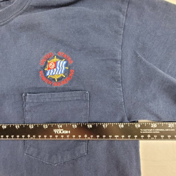Vintage United States Power Squadrons Pocket T-Shirt Mens M Blue Cotton Gildan - Picture 6 of 6